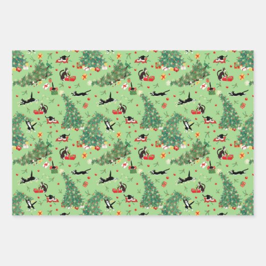Funny Cat Holiday Trio Geschenkpapier Set (Vorderseite 2)