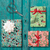 Funny Cat Holiday Trio Geschenkpapier Set