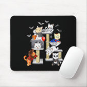 Funny Cat Horror Movies Cute Halloween Cat Lovers Mousepad (Mit Mouse)