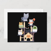 Funny Cat Horror Movies Niedlich Halloween Cat Kit Postkarte (Vorne/Hinten)