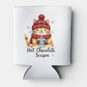 Funny Cat Hot Choco Jahreszeit Frohe Weihnachten M Dosenkühler (Vorderseite)