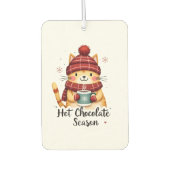 Funny Cat Hot Choco Season Merry Christmas Mom Dad Autolufterfrischer (Vorderseite)