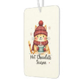 Funny Cat Hot Choco Season Merry Christmas Mom Dad Autolufterfrischer (Links)