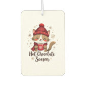 Funny Cat Hot Choco Season Merry Christmas Mom Dad Autolufterfrischer (Vorderseite)