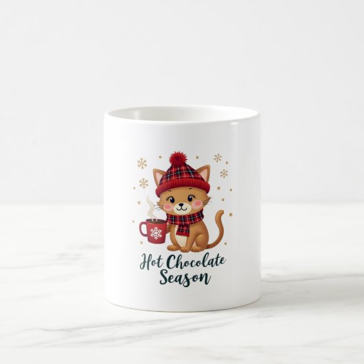 Funny Cat Hot Choco Season Merry Christmas Mom Dad Kaffeetasse (Mittel)