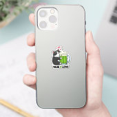 Funny Cat Hugging Green Beer Mug True Love Sticker (Telefon)