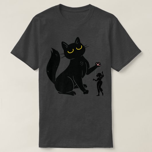 Funny Cat & Human Puppet  T-Shirt (Design vorne)