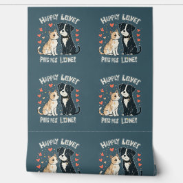 Funny Cat & Hund Niedliche Haustiere Paar Cartoon  Tapete