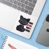 Funny Cat I Have No Idea Vinyl Sticker (Laptop mit iPhone)