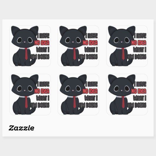 Funny Cat I Have No Idea What I Am Doing Sticker (Blatt)