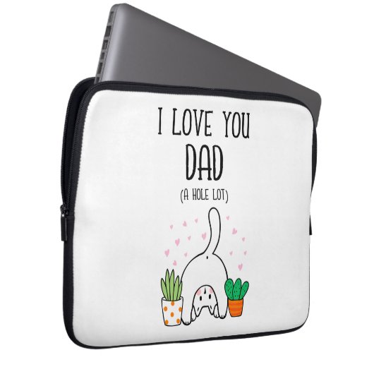 Funny Cat I Liebe Sie Vater A Hole Lot Laptopschutzhülle (Vorne Rechts)