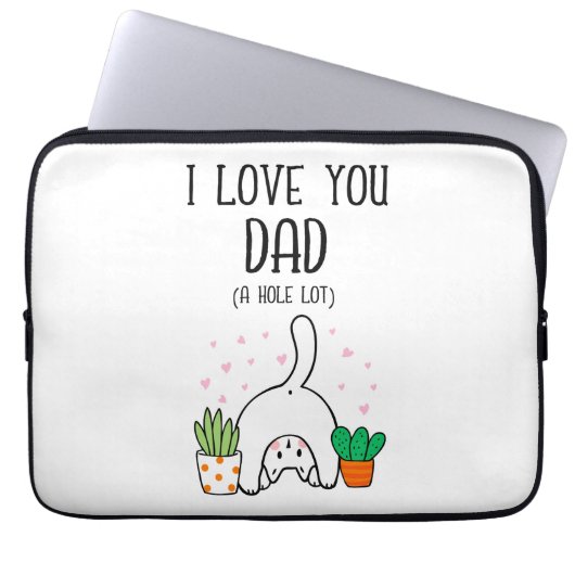 Funny Cat I Liebe Sie Vater A Hole Lot Laptopschutzhülle (Vorderseite)