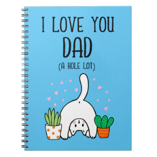 Funny Cat I Liebe Sie Vater A Hole Lot Notizblock