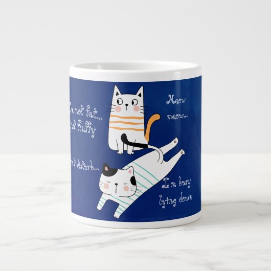Funny Cat, ich bin damit beschäftigt, die Speziali Jumbo-Tasse (Vorderseite)