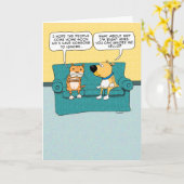 Funny Cat Ignoring Dog Birthday Karte (Gelbe Blume)