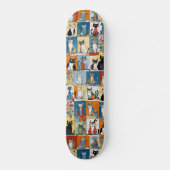 Funny Cat Illustrations Skateboard (Vorderseite)