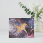 Funny Cat im Weltraum Galaxy Wurmloch Postkarte (Stehend Vorderseite)