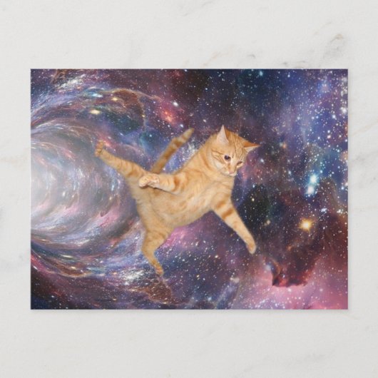 Funny Cat im Weltraum Galaxy Wurmloch Postkarte (Vorderseite)