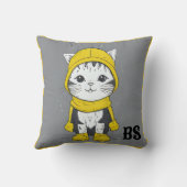 Funny Cat in Rain Boots - Cat Spaß Kissen (Rückseite)