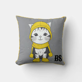 Funny Cat in Rain Boots - Cat Spaß Kissen