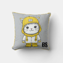 Funny Cat in Rain Boots - Cat Spaß Kissen