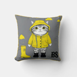 Funny Cat in Rain Boots - Cat Spaß Kissen