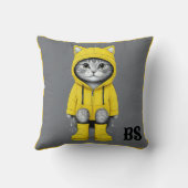 Funny Cat in Rain Boots - Cat Spaß Kissen (Rückseite)