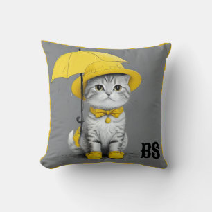 Funny Cat in Rain Boots - Cat Spaß Kissen