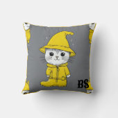 Funny Cat in Rain Boots - Cat Spaß Kissen (Rückseite)