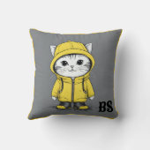Funny Cat in Rain Boots - Cat Spaß Kissen (Rückseite)