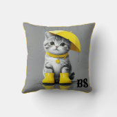 Funny Cat in Rain Boots - Cat Spaß Kissen (Rückseite)