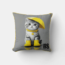 Funny Cat in Rain Boots - Cat Spaß Kissen