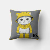 Funny Cat in Rain Boots - Cat Spaß Kissen (Rückseite)