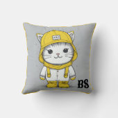 Funny Cat in Rain Boots - Cat Spaß Kissen (Rückseite)