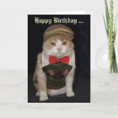Funny Cat in Raute Sweater Customizable Card Karte (Vorderseite)