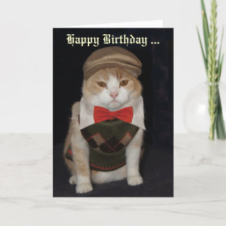 Funny Cat in Raute Sweater Customizable Card Karte