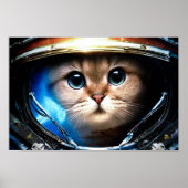Funny Cat in Space Helmet Poster (Vorne)