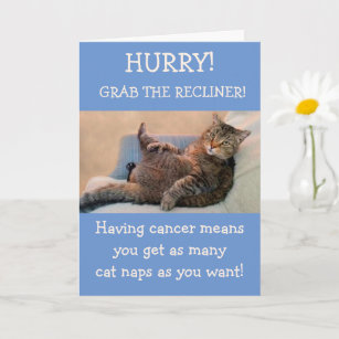 Funny Cat in the Recliner Cancer ermutigend Karte