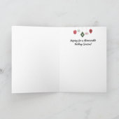 Funny Cat in Tree Eyeing Ornamente Weihnachten Karte (Innenseite)