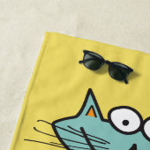 Funny Cat individuelle Name & Farb Strandtuch (Beispiel)