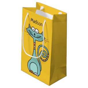 Funny Cat individuelle Name & Farbgeschenktaschen Kleine Geschenktüte