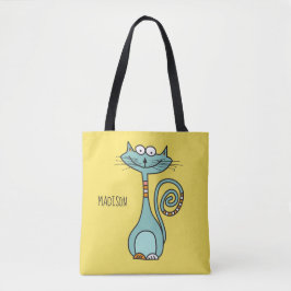 Funny Cat individuelle Name & Farbtaschen Tasche