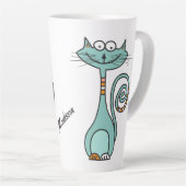 Funny Cat individuelle Name Latte Tasse (Rechte Ecke)