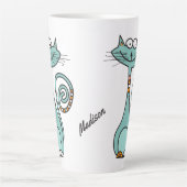 Funny Cat individuelle Name Latte Tasse (Vorderseite)