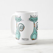 Funny Cat individuelle Name Tasse (Vorderseite Links)