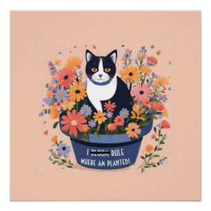 Funny Cat Inspiration Zitat Poster