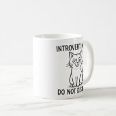 Funny Cat Introvert Modus nicht stören Tasse (VorderseiteRechts)