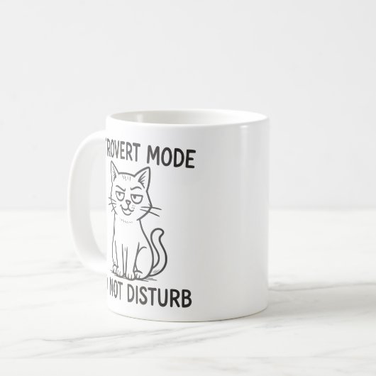 Funny Cat Introvert Modus nicht stören Tasse (Vorderseite Links)