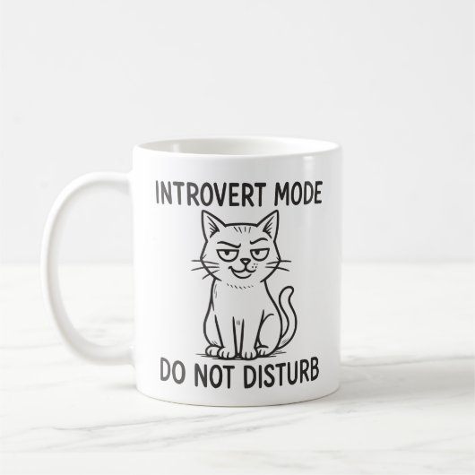 Funny Cat Introvert Modus nicht stören Tasse (Links)