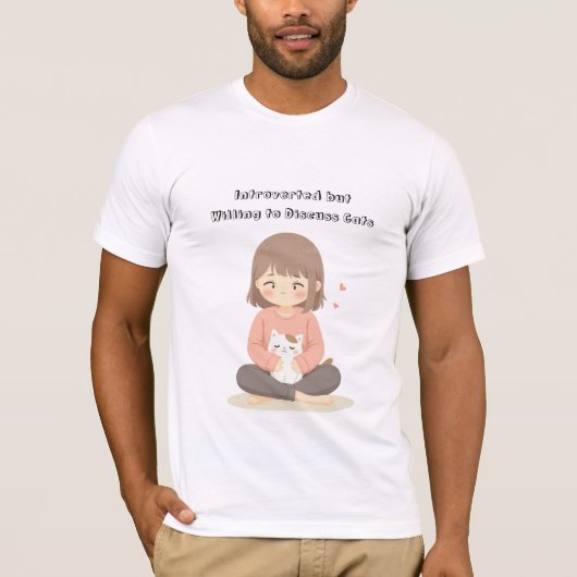 Funny Cat Introvert Shirt - Bearbeitbarer Text für (Vorderseite)